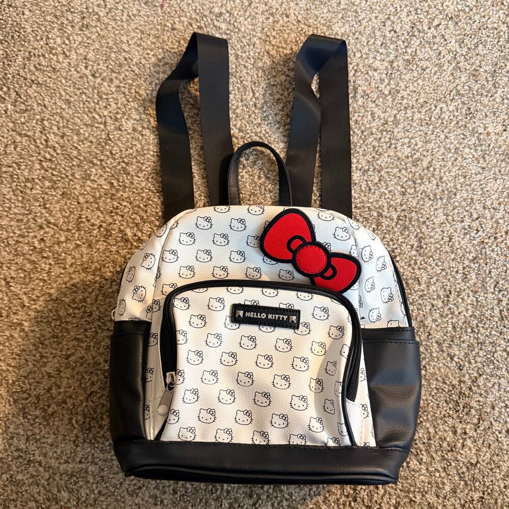 Hello Kitty Face Print 10" Mini Backpack with Bow